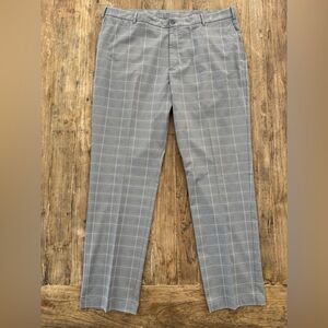Slazenger Gray Dress Pants with Windowpane Pattern